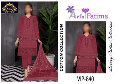 Goodluck Purple Luxury Lawn Embroidery Chikankari 3Piece Unstitched