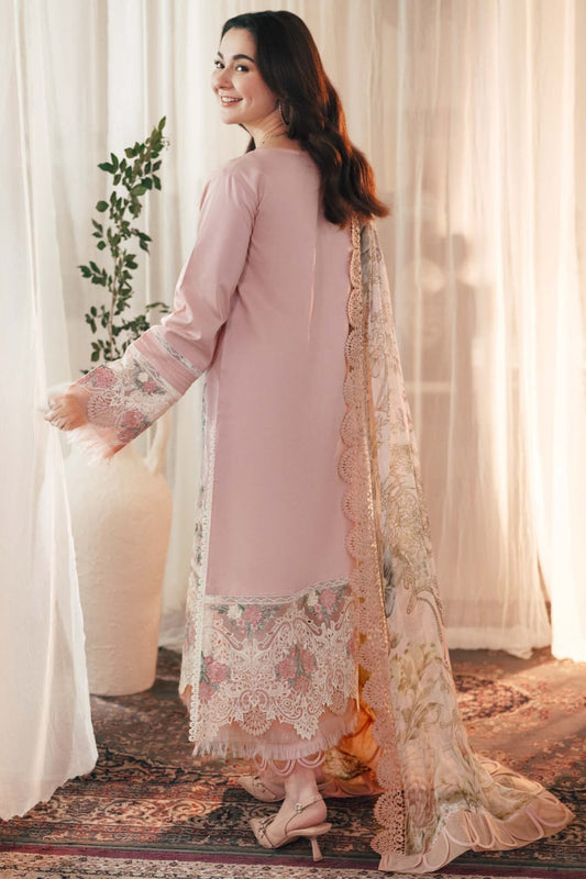 Elaf T Pink Lawn Chikankari Embroidery 3pc Unstitched Dress