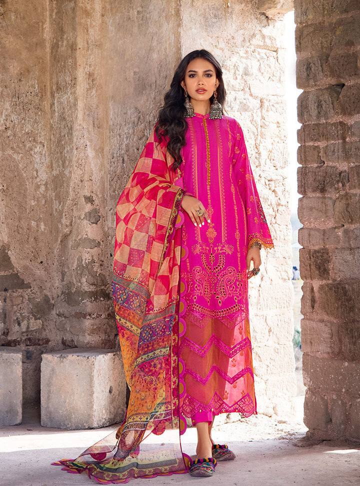 zainab chottani Pink Lawn Embroidery 3piece Unstitched