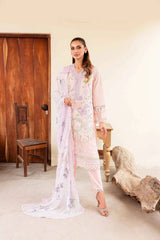 Sable Vogue Peach Lawn Embroidery Chikankari Collection 3pc Unstitched