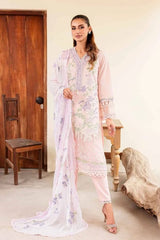 Sable Vogue Peach Lawn Embroidery Chikankari Collection 3pc Unstitched