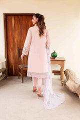 Sable Vogue Peach Lawn Embroidery Chikankari Collection 3pc Unstitched