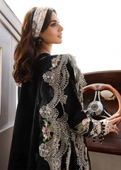 Parishay Black Embroidered Luxury Lawn Chikanakri Dress 3Piece Unstitched