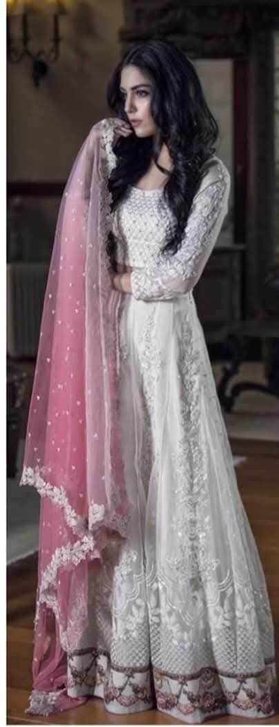 M.B Maxi off White Wedding Collection Soft Ne Fabric Unstitched