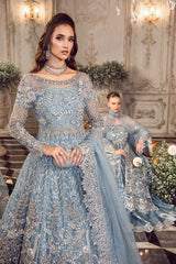 Maria B Wedding Collection Maxi Sky Blue Soft Net Unstitched