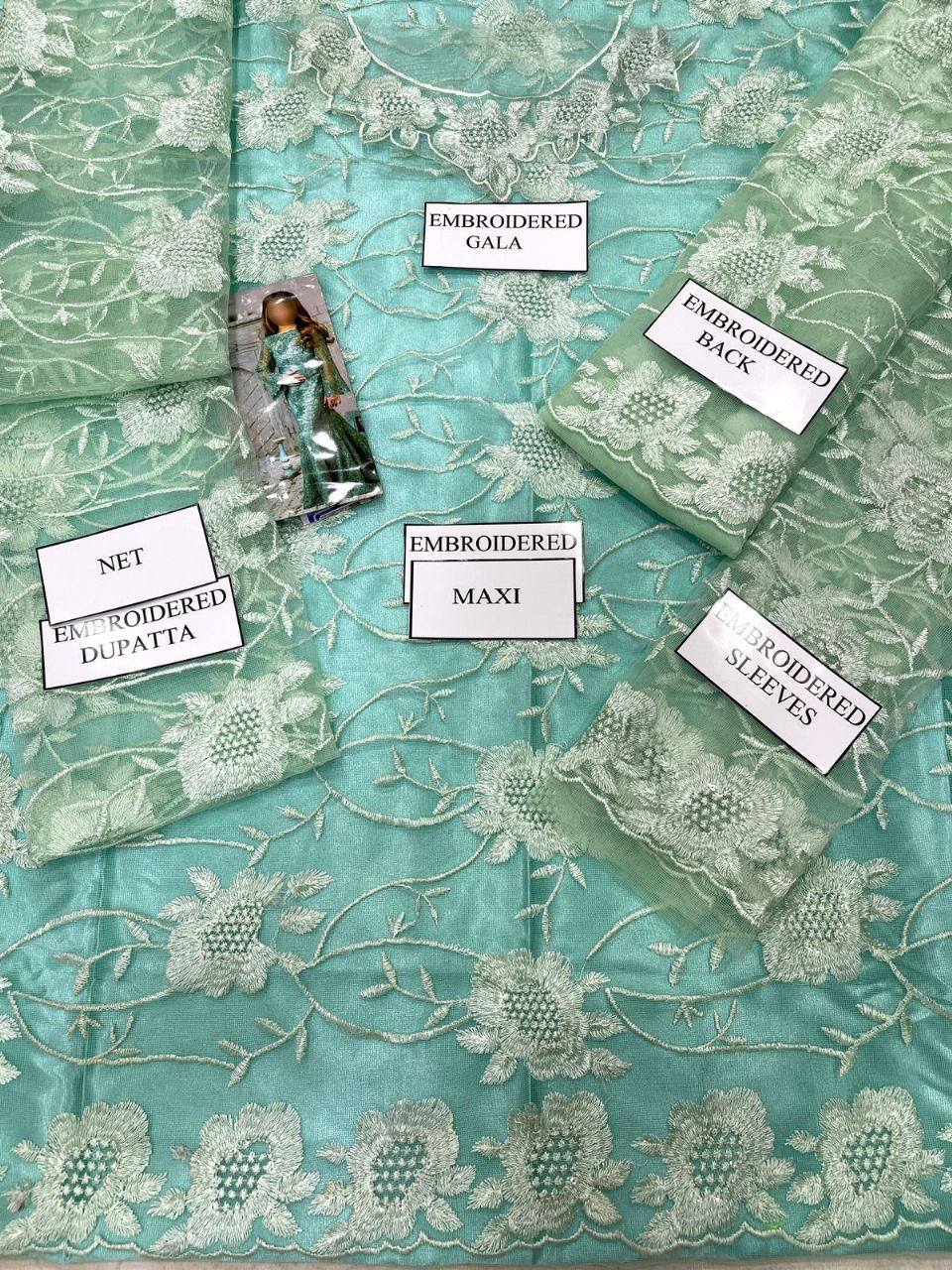 Kids Collection D005 Party Wear Dress Net Fabric Unstitched