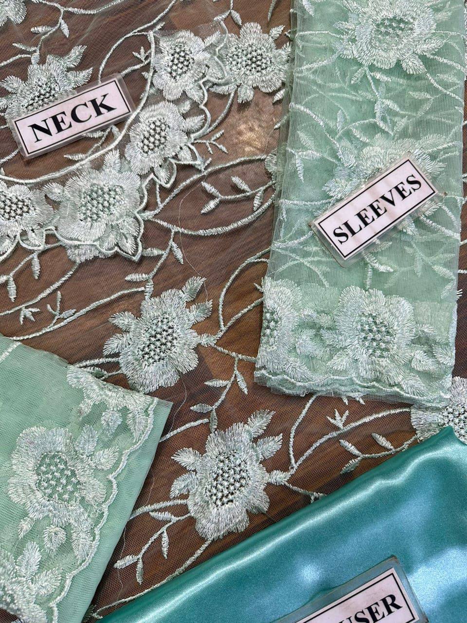 Kids Collection D005 Party Wear Dress Net Fabric Unstitched