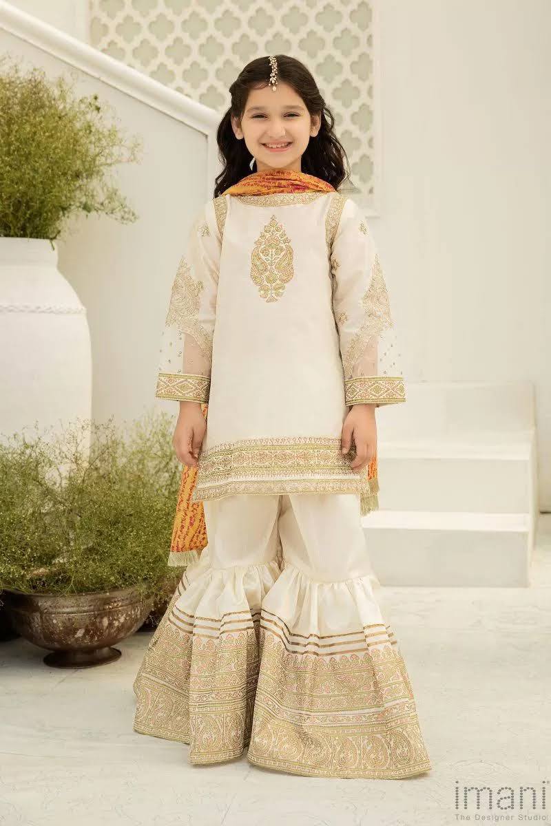 Kids Collection D008 Party Wear Dress Chiffon Fabric Unstitched