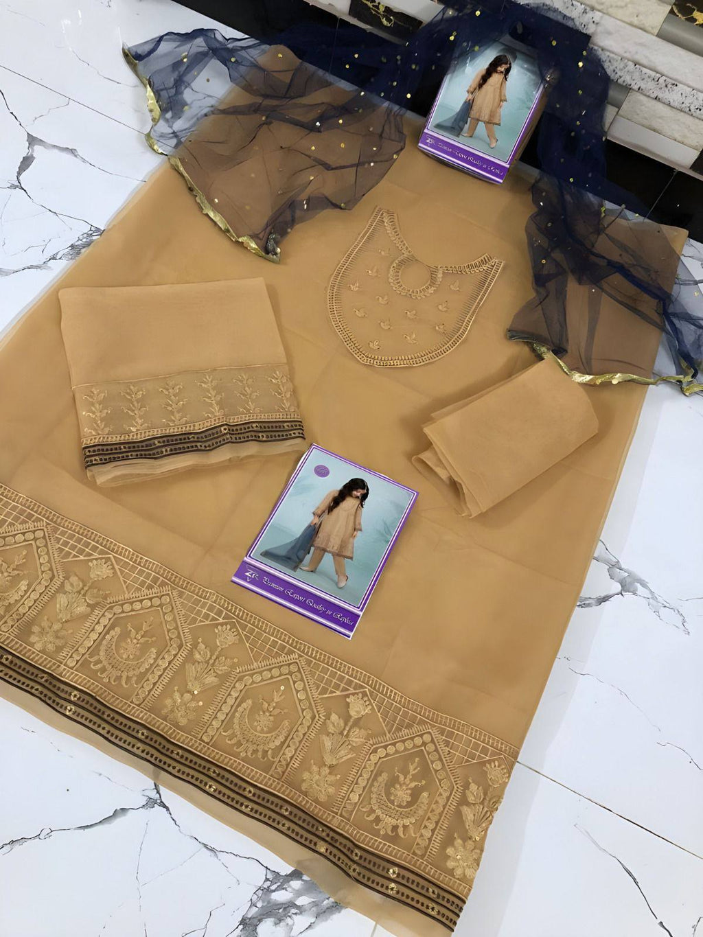 Kids Collection D004 Party Wear Dress organza Fabric Unstitched