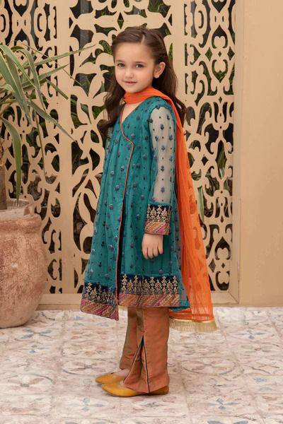 Kids Collection D006 Party Wear Dress Chiffon Fabric Unstitched