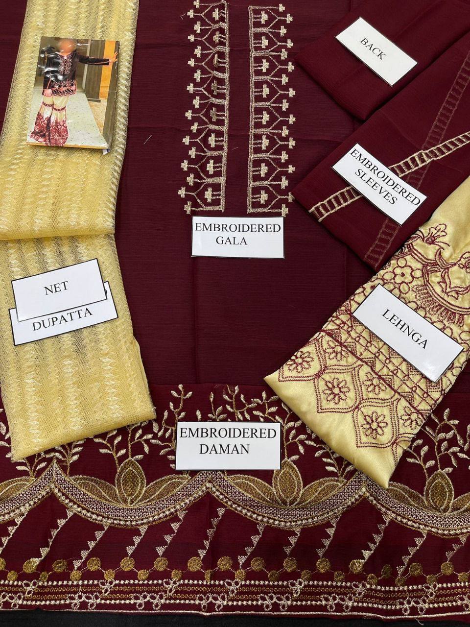 Kids Collection D007 Party Wear Dress Chiffon Fabric Unstitched