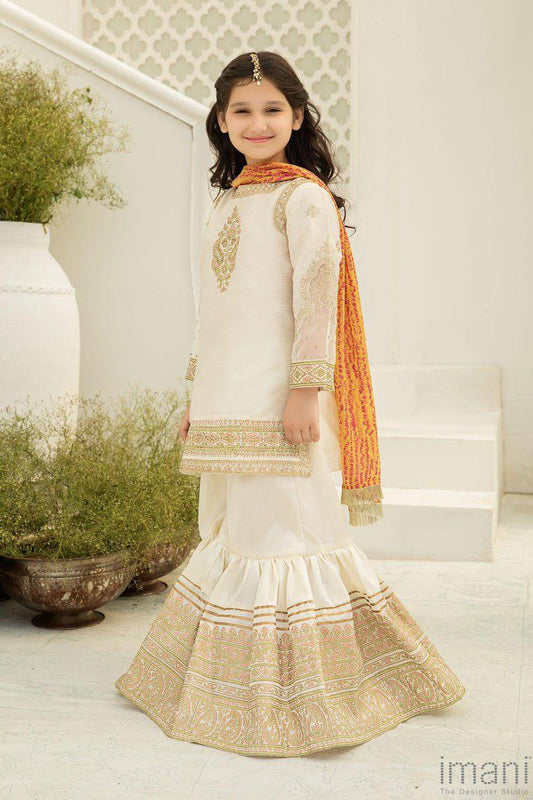 Kids Collection D008 Party Wear Dress Chiffon Fabric Unstitched