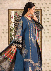 M.B Blue Formal Collection Chiffon Dress 3pc Unstitched