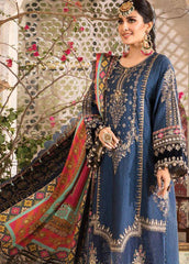 M.B Blue Formal Collection Chiffon Dress 3pc Unstitched