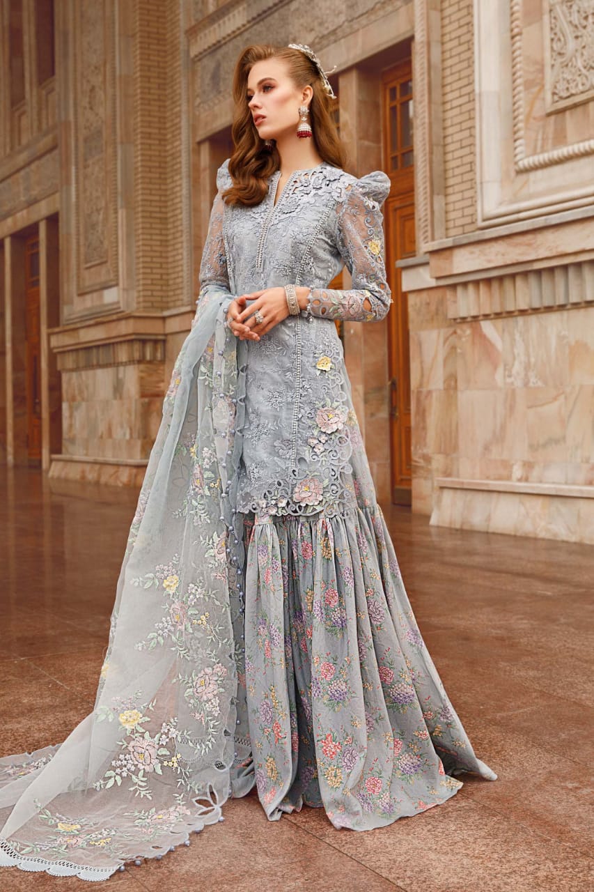 Maria B Gray Formal Collection Organza Dress 3pc GoodLuck Collections Maria B Gray Formal Collection Organza Dress 3pc GoodLuck Collections