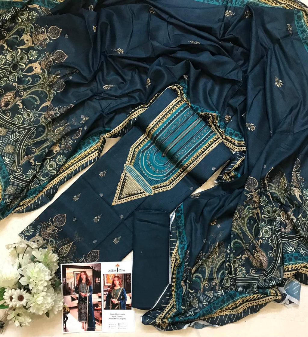 Asim Jofa New Arrival Digital Printed Pure Lawn 3pc Collection