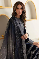 Jazmin Blue Micro 9000 Velvet Formal Collection 3piece Unstitched