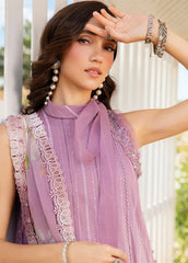 M.B Purple MPrints Embroidered Lawn Unstitched 3Pc