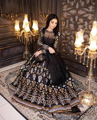 Goodluck Black organza Maxi Embroidery 3piece Unstitched