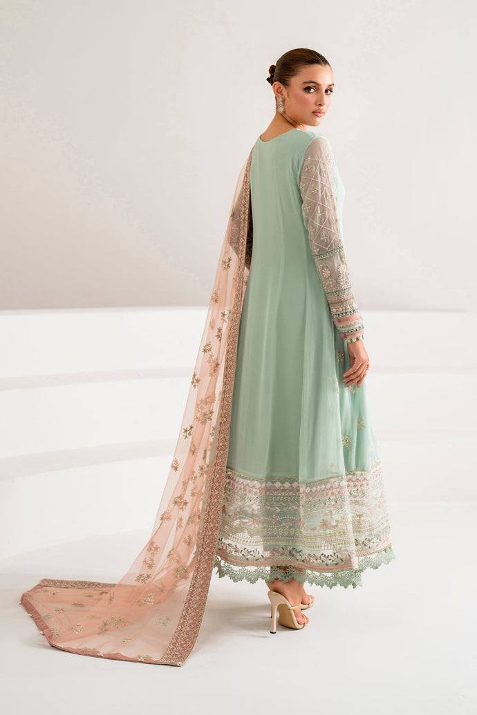 Xenia Green Chiffon Formal Collection Embroidery 3piece Unstitched