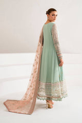 Xenia Green Chiffon Formal Collection Embroidery 3piece Unstitched