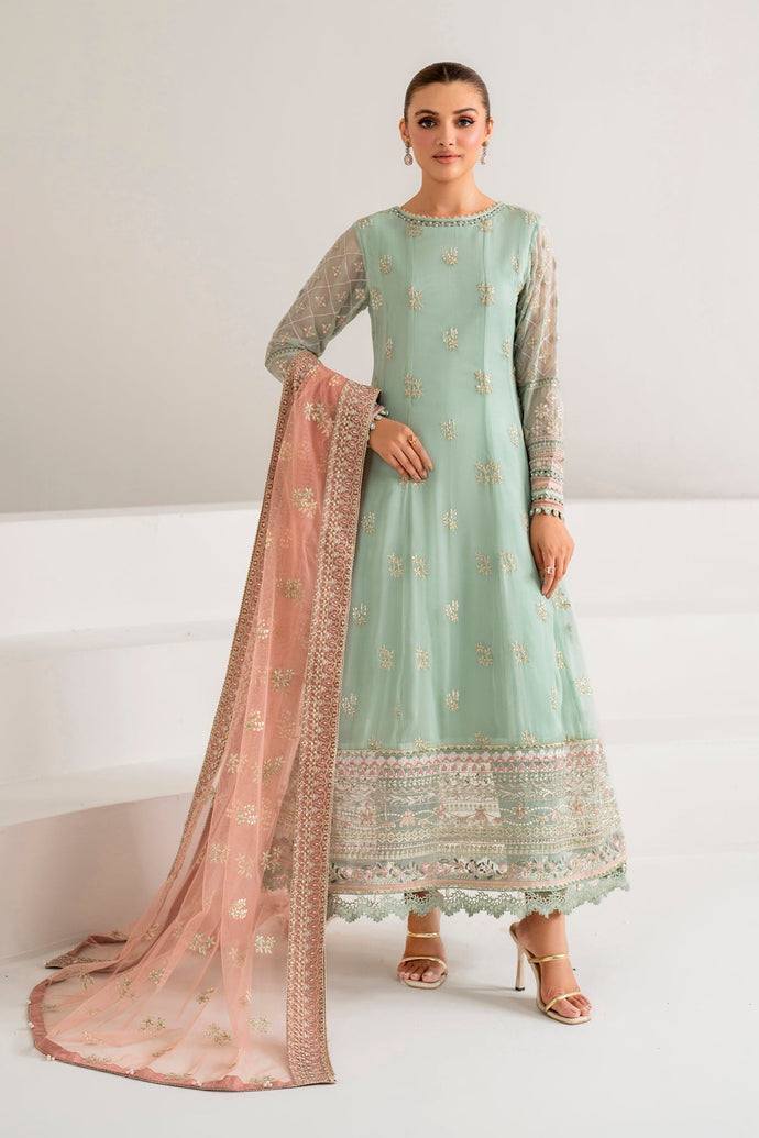 Xenia Green Chiffon Formal Collection Embroidery 3piece Unstitched