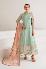 Xenia Green Chiffon Formal Collection Embroidery 3piece Unstitched