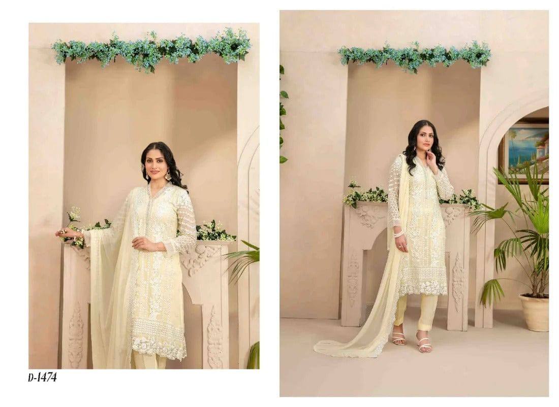 Azure Lemon luxury Chiffon Embroidered 3 Piece Unstitched