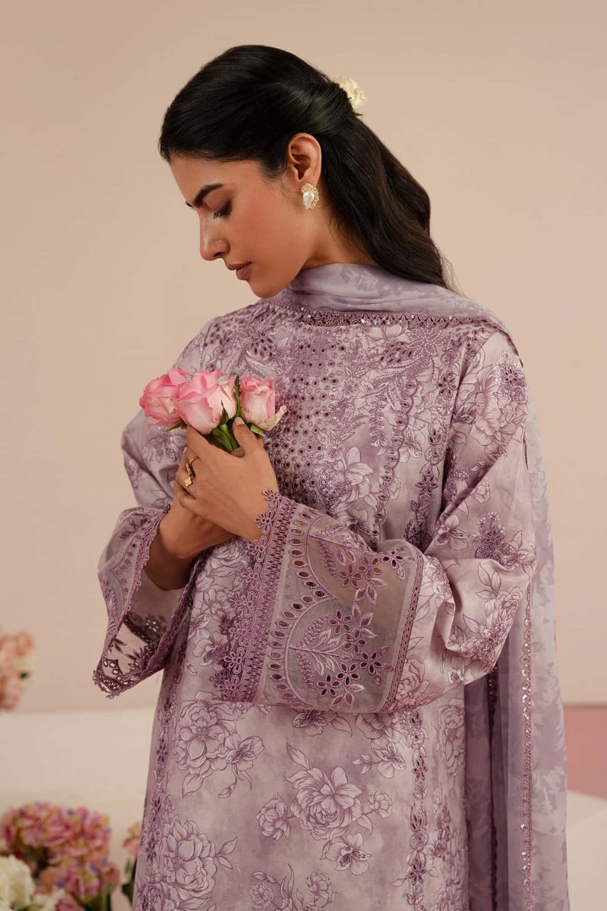Afrozeh Light Purple Lawn Embroidery 3pc Unstitched