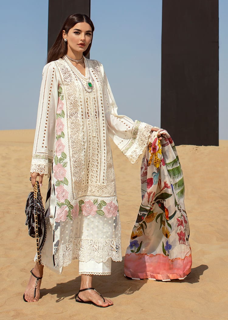 CRIMSON WHITE LUXURY LAWN EMBROIDERY DRESS
