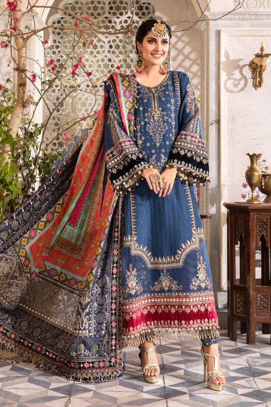 Maria B Blue Pure Lawn Embroidery New Arrival 3PC