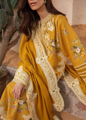 Crimson Mustard Embroidery Lawn Chikankari Dress 3pc Unstitched