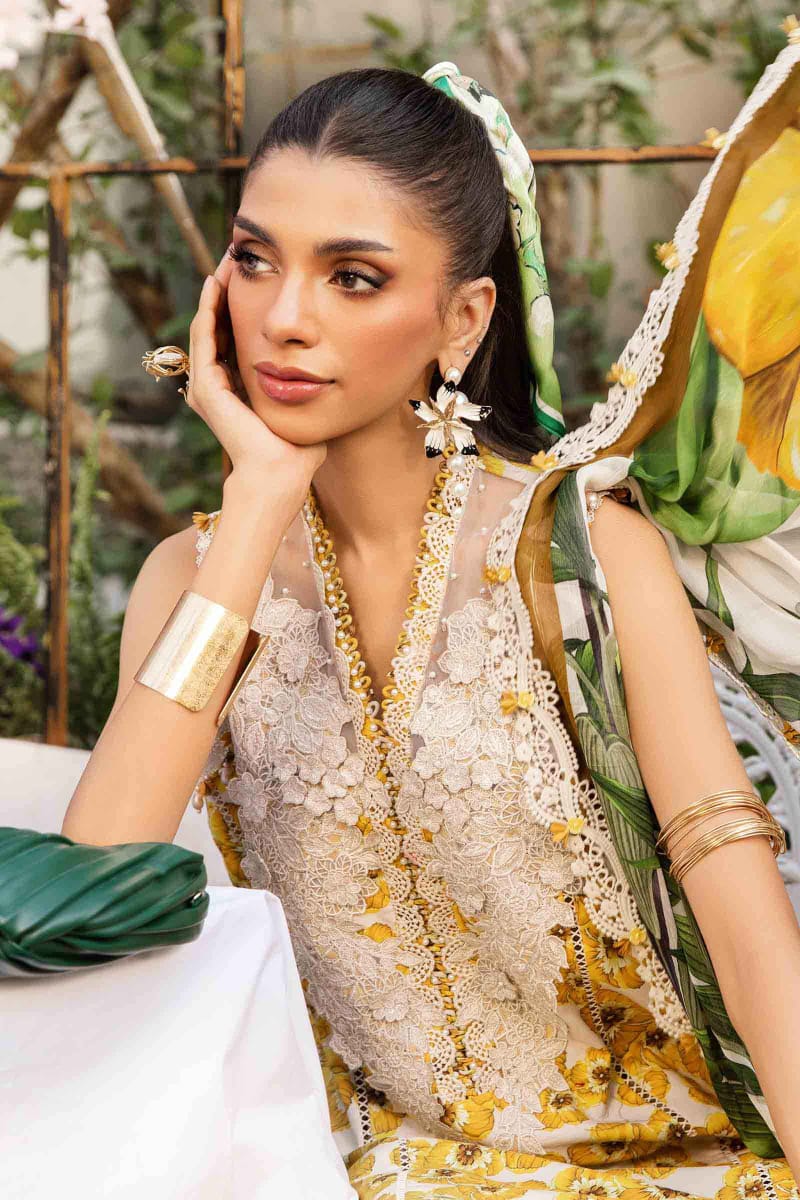 M.B Yellow Mprints 2025 Luxury Lawn Embroidered Collection Unstitched