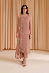 Iznik Tea Pink Latest Exclusive Chiffon Formal Collection 3piece Unsittched