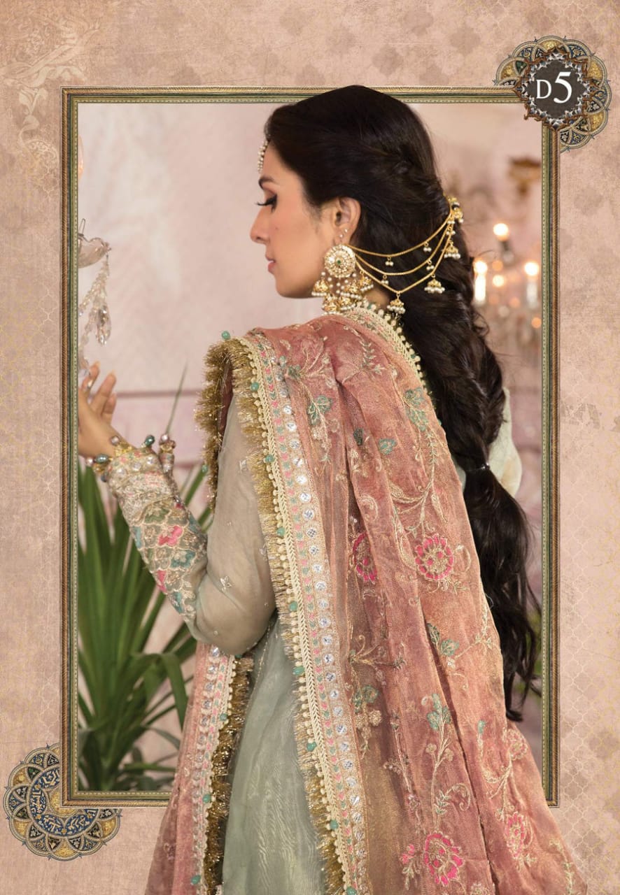 Maria B Green Wedding Collection Soft Net Dress 3pc