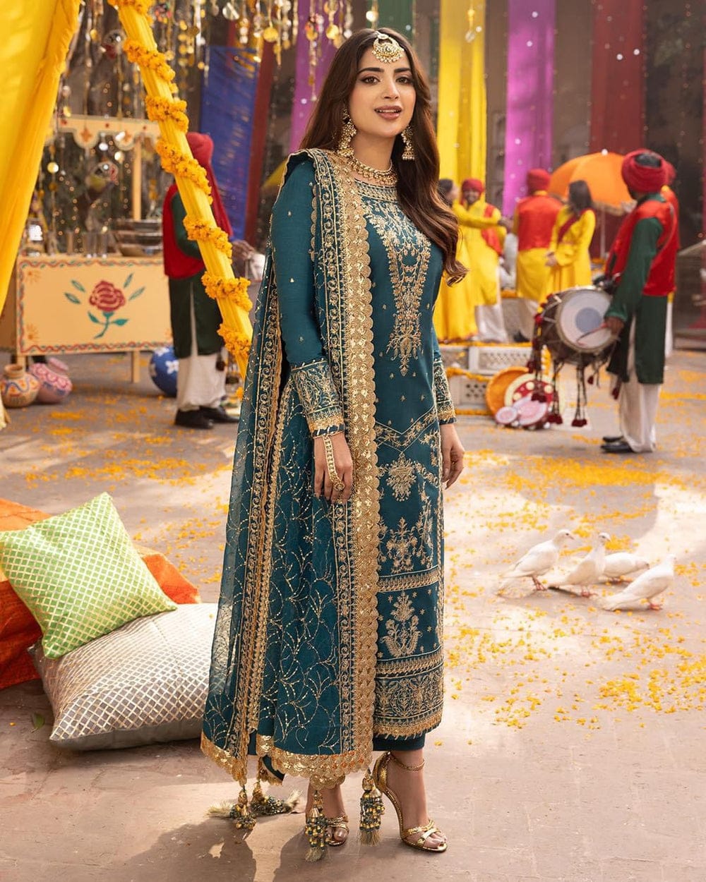 Asim Jofa Zink Chiffon Formal Collection Embroidery Dress 3pc