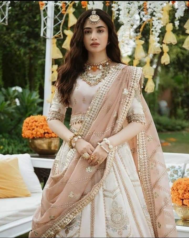 Qalamkar Skin Pink Wedding Collection Maxi Organza