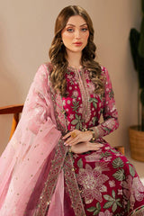 Jazmin Pink Luxury Chiffon Full Embroidered 3piece Unstitched