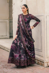 Iznik Black Printed Digital Silk Formals Collection 3piece Unstitched