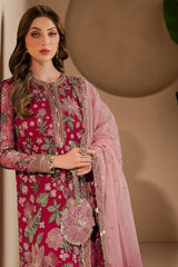 Jazmin Pink Luxury Chiffon Full Embroidered 3piece Unstitched
