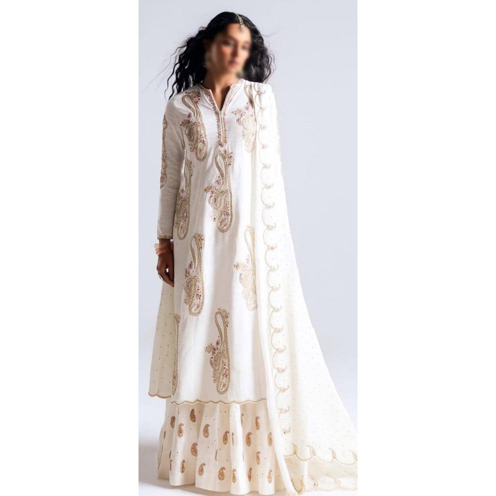 Zara ShahJahan Raw Silk Fabric Multi Embroidery 3pc Unstitched