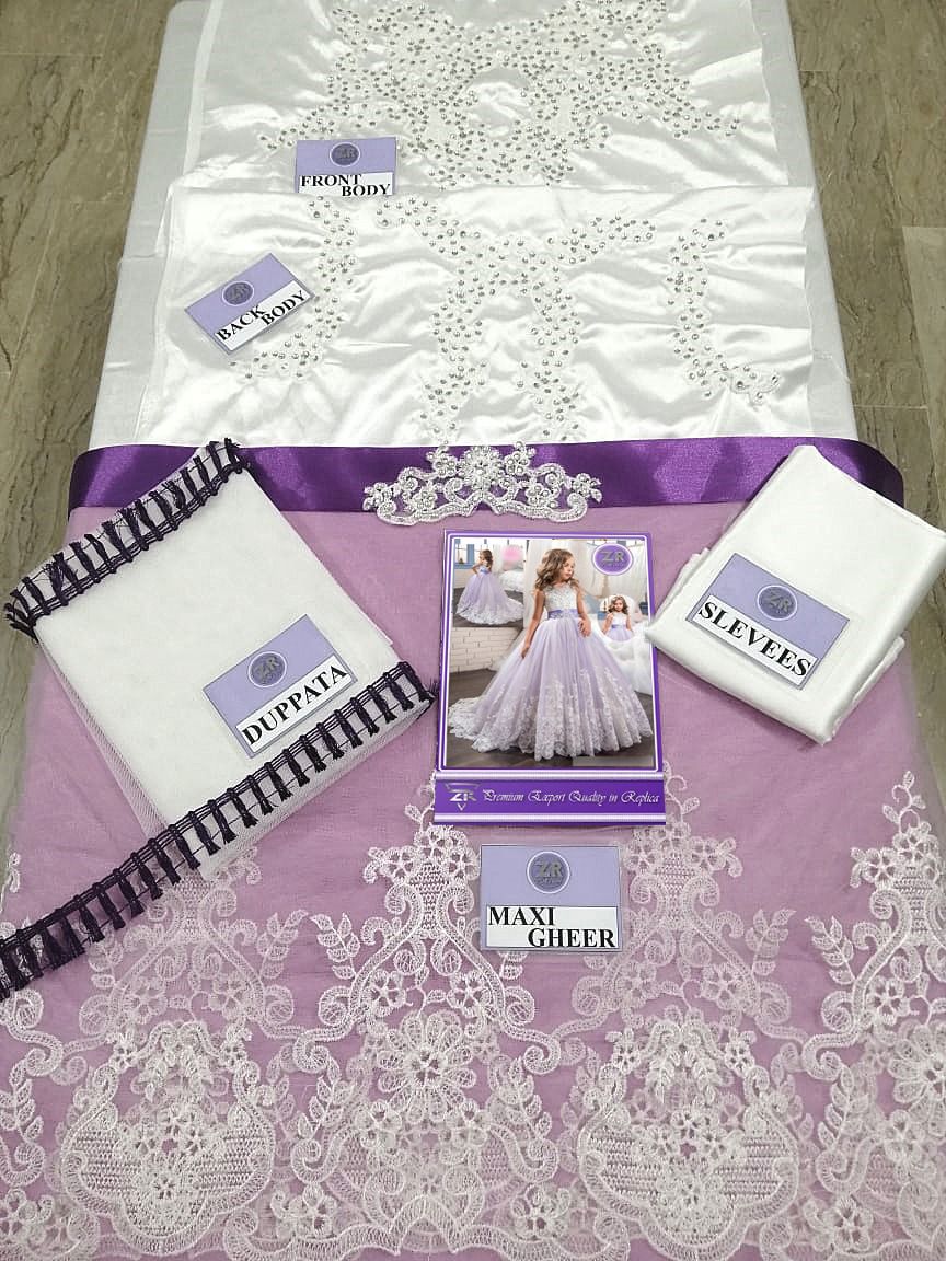 Kids Collection D011 Party Wear Dress Net Fabric Unstitched