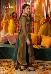 Asim Jofa Green Chiffon Embroidery Formal Collection 3pc Unstitched