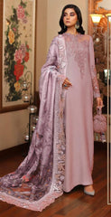 Azure Silk Tea Pink Hand Work Dress Party Wear Collection 3piece Unstitched