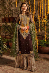 Khuda Baksh Chiffon Brown Formal Collection 3piece Unstiched
