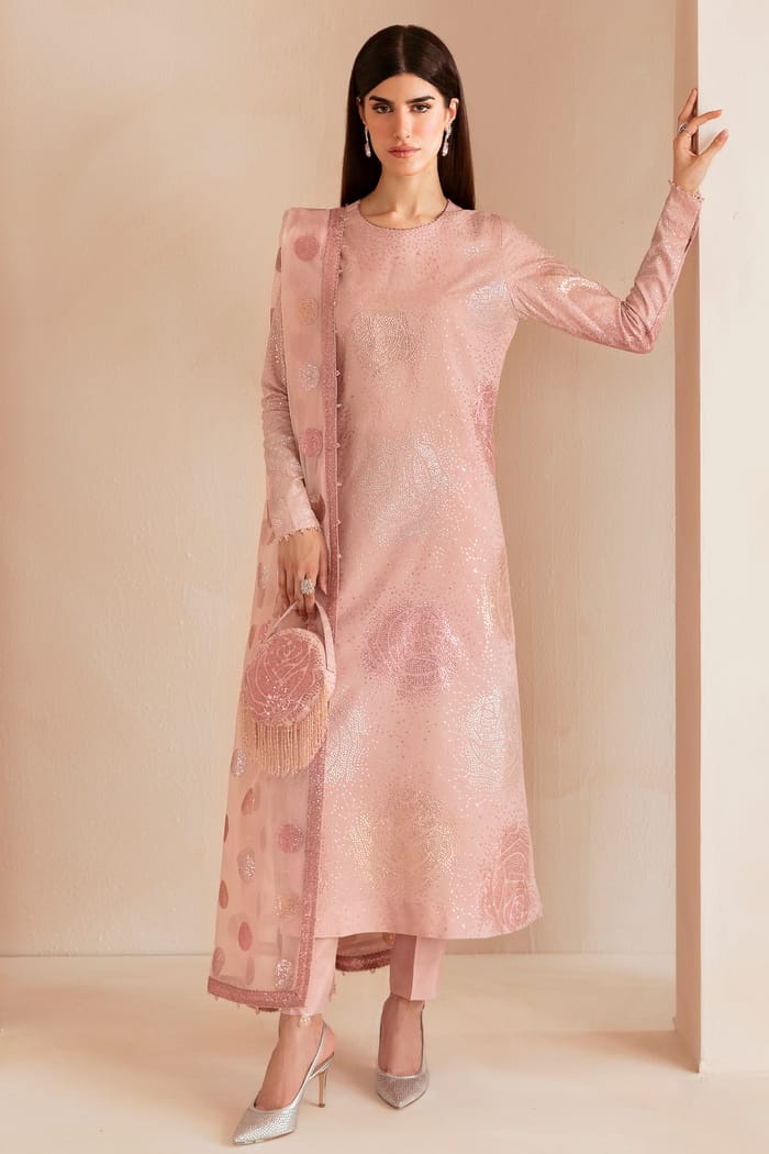 Jazmin Pink Raw Silk Embroidery New Arrival 3piece Unstitched