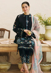 Zara Shajahan Black Lawn Embroidery Dress 3pc Unstitched