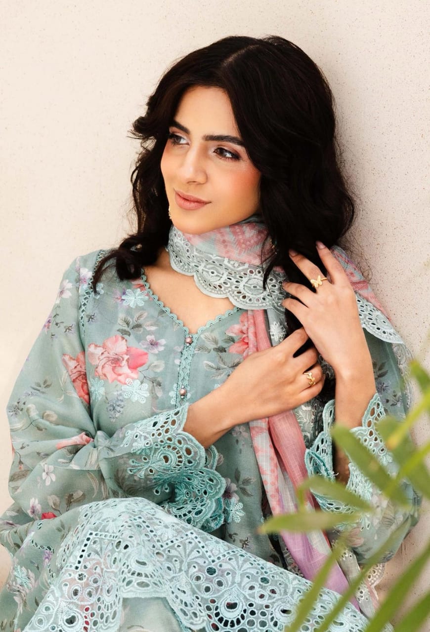 Adan Libas Green Lawn Embroidery 3pc Unstitched