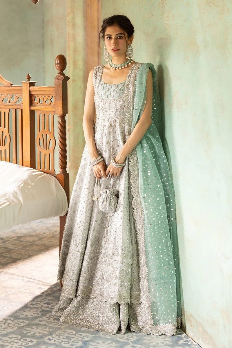 Zainab Chottani Silver Wedding Collection Maxi Soft Net Fabric
