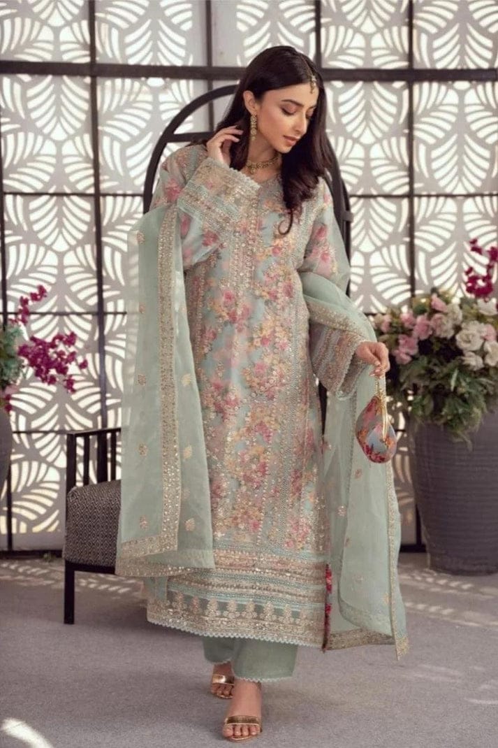 BINT-E-NOOR Light Green Sami Stitched Formal Collection 3Piece